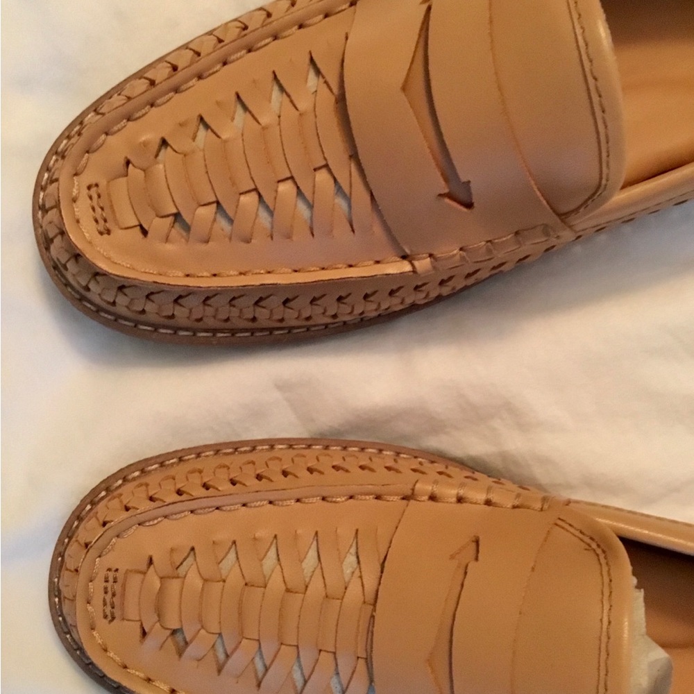 Sperry Womens Woven Tan Leather Penny Loafers - Picture 5 of 7